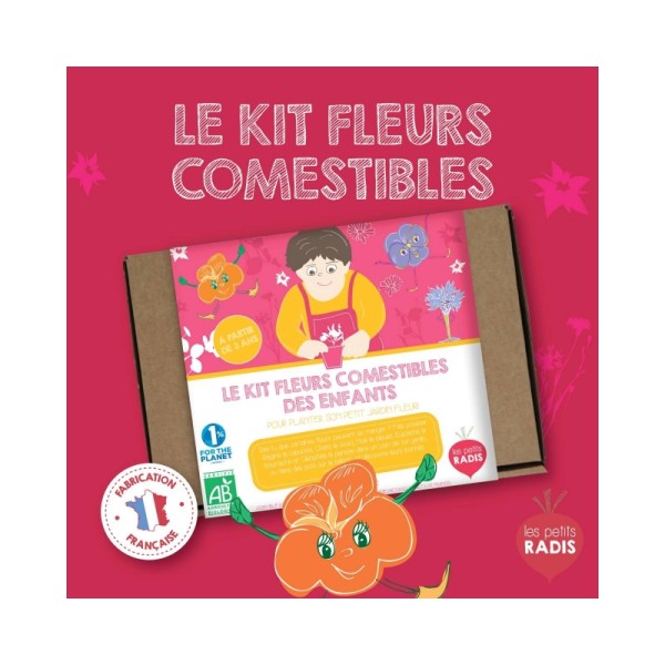 Le Kit des fleurs comestibles BIO des enfants - Les petits radis - Photo n°1