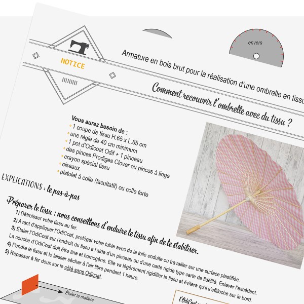 Kit DIY - Monture d'ombrelle à décorer + notice - 60 x 42 cm - Photo n°6