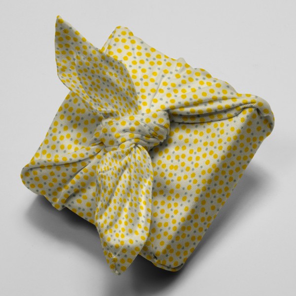 Tissu Popeline de coton - Pois jaunes - Vendu par 10 cm - Photo n°4
