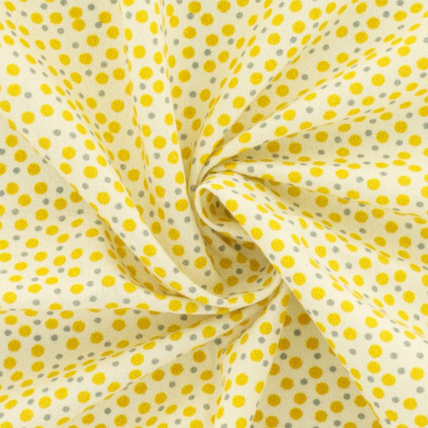 Tissu Popeline de coton - Pois jaunes - Vendu par 10 cm - Photo n°5