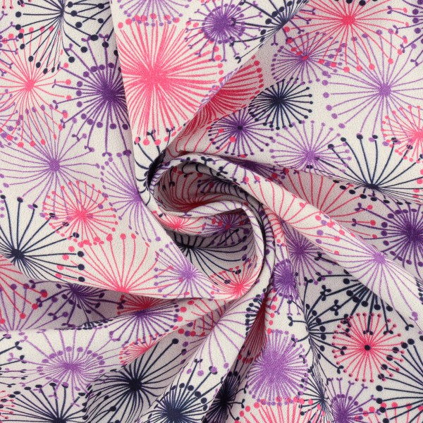 Tissu Popeline de coton - Motifs Violets - Vendu par 10 cm - Photo n°5
