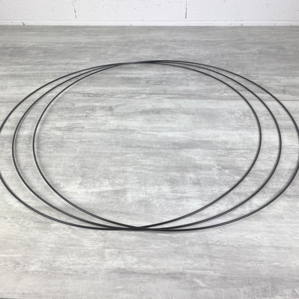 Gros lot 3 Grands Cercles métalliques noir, diam. 70 cm pour abat-jour, Anneaux epoxy Attrape rêves - Photo n°2