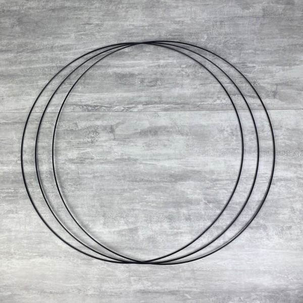 Gros lot 3 Grands Cercles métalliques noir, diam. 70 cm pour abat-jour, Anneaux epoxy Attrape rêves - Photo n°1