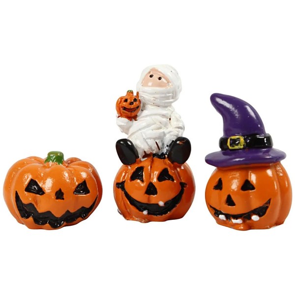 Figurines d'Halloween en résine - Momie - de 1,5 à 3,5 cm - 3 pcs - Photo n°1
