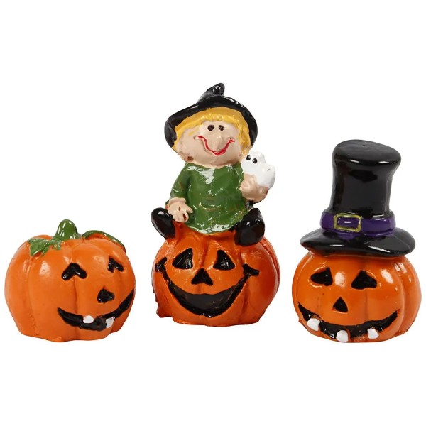 Figurines d'Halloween en résine - de 1,5 à 3,5 cm - 3 pcs - Photo n°1