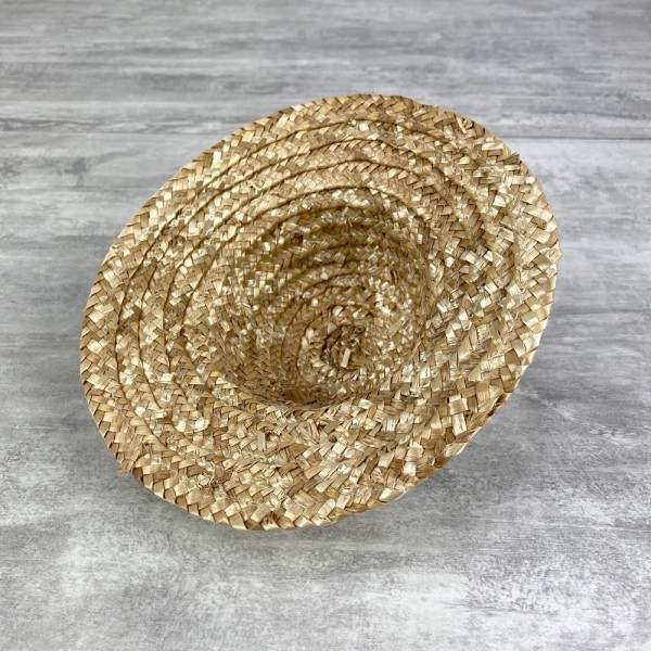 Chapeau décoratif en paille, diamètre extérieur 21 cm, naturel clair - Photo n°4