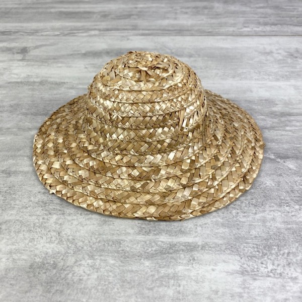 Chapeau décoratif en paille, diamètre extérieur 21 cm, naturel clair - Photo n°1