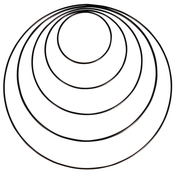 Assortiment de cercles en métal - 10 à 30 cm - 5 pcs - Photo n°1