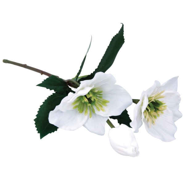 Fleur artificielle - Rose de Noël - Blanc - 34 cm - 1 pce - Photo n°1