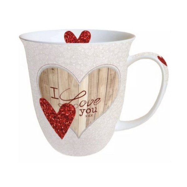 Mug, tasse, porcelaine AMBIENTE 10.5 cm 0.4 l I LOVE YOU - Photo n°1