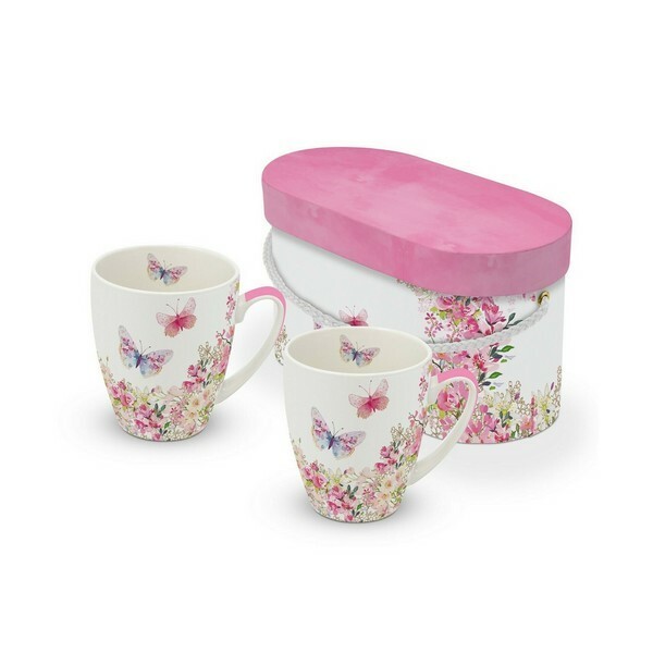 Coffret deux tasses mugs en pocelaine Paperproducts Design HAPPY BIRTHDAY WISHES - Photo n°1