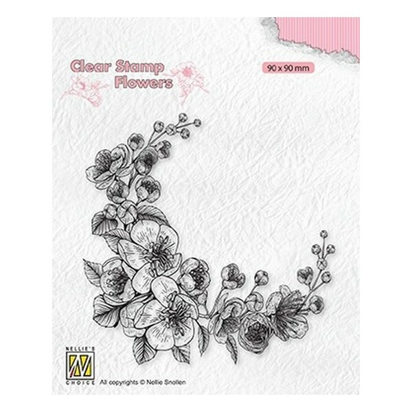 Tampon transparent clear stamp scrapbooking Nellie s Choice BRANCHE FLEUR 031 - Photo n°1