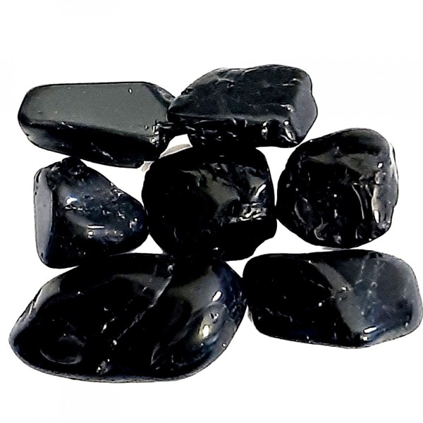 Lot de 100 grammes de pierres roulées en Tourmaline noire - Photo n°1