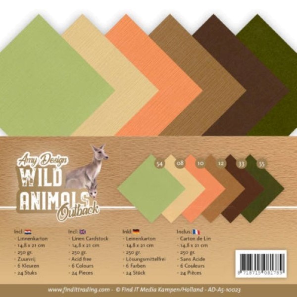 Set 24 feuilles Amy Design - Wild animals australie A5 14.8 x 21 cm - Photo n°1