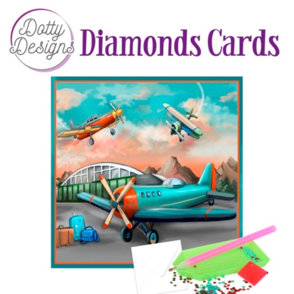 Dotty design Carte Broderie Diamant - Planes - Photo n°1