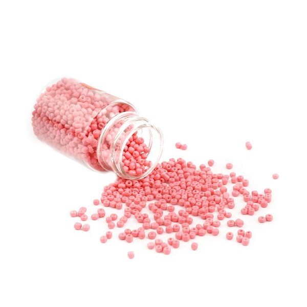 S11706498 PAX 1 Flacon d'environ 2000 Perles de rocaille en verre Rose Bonbon 2mm 30gr. - Photo n°1