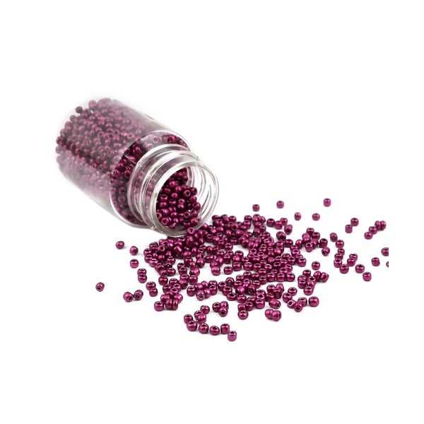 S11706501 PAX 1 Flacon d'environ 2000 Perles de rocaille en verre Violet Metalisé 2mm 30gr. - Photo n°1