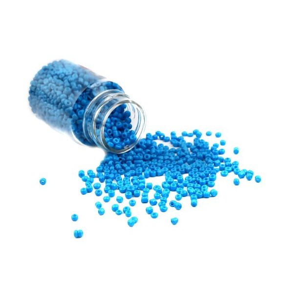 S11706482 PAX 1 Flacon d'environ 2000 Perles de rocaille en verre Bleu Intense 2mm 30gr. - Photo n°1