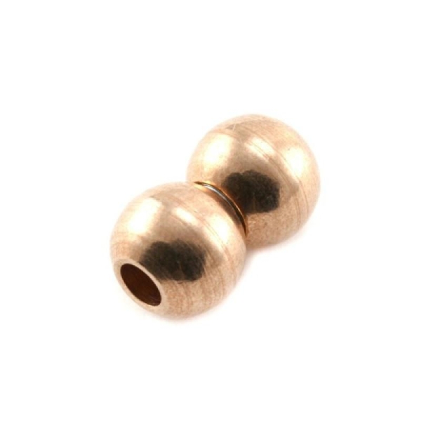 Fermoir magnétique  métal  rose gold (or rose) rond 10xtr4mm trou 4mm (deux petites boules) - Photo n°1