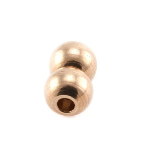Fermoir magnétique  métal  rose gold (or rose) rond 6x5x3 trou 2mm (deux petites boules) - Photo n°1