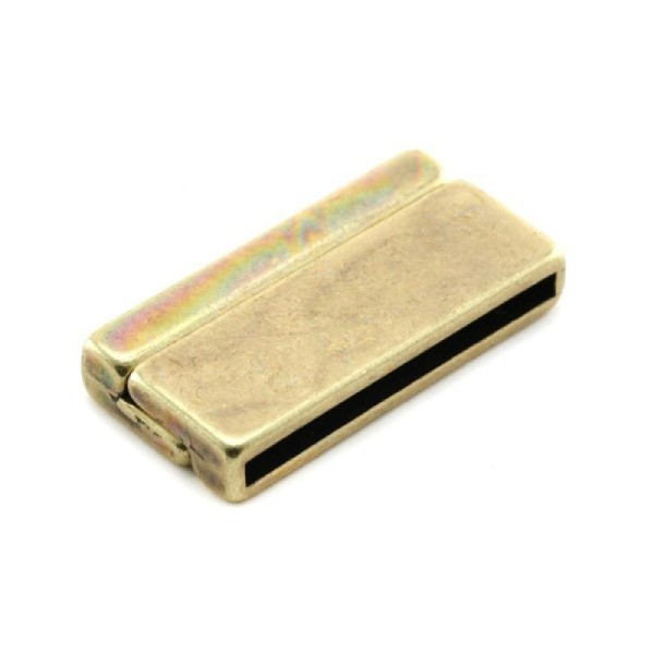 Fermoir magnétique (attache aimantée)  34x17mm trou 31.5x2.5mm en métal bronze - Photo n°1