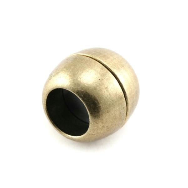 Fermoir magnétique (attache aimantée)  rond métal  16.5x6.8xtr10.5mm large 10mm  bronze - Photo n°1
