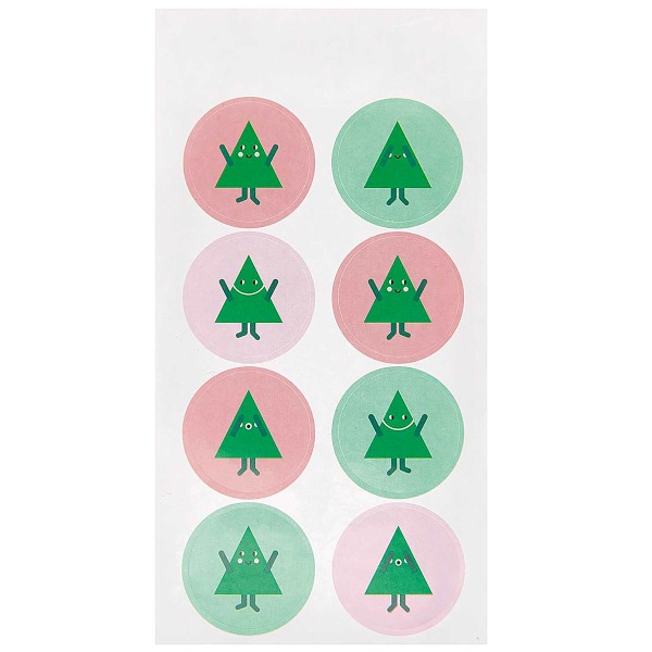Stickers - Sapins de Noël - 4 cm - 28 pcs - Photo n°1
