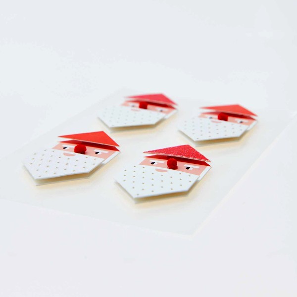 Stickers 3D - Père Noël - 6 cm - 4 pcs - Photo n°2