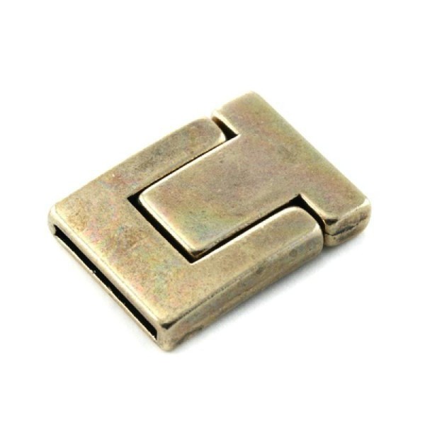 Fermoir magnétique (attache aimantée) 24x33x21x2.3mm  en métal bronze - Photo n°1