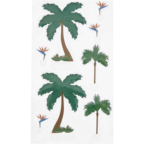 Stickers Gel FIGURICO - Plantes Tropicales - 1,5 à 6,5 cm - 4 pcs - Photo n°1