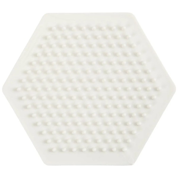 Plaque pour perles à repasser en plastique Bio - Hexagone - 8,5 cm - 1 pce - Photo n°1