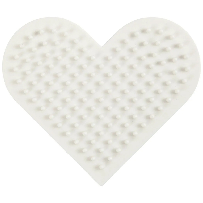 Plaque pour perles à repasser en plastique Bio - Coeur - 7 x 8,5 cm - 1 pce  - Plaque perles à repasser Midi - Creavea