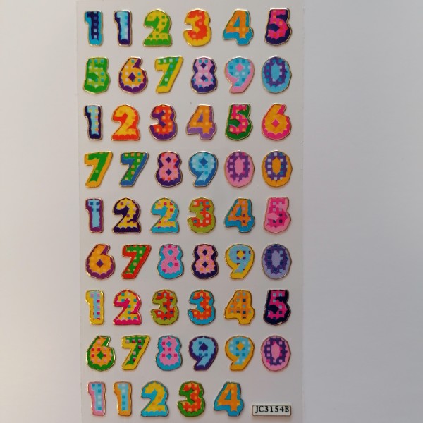 Stickers - chiffres de couleur - Photo n°1