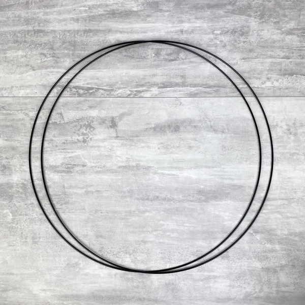 Lot de 2 Grands Cercles métalliques noir, diam. 50 cm pour abat-jour, Anneaux epoxy Attrape rêves - Photo n°1