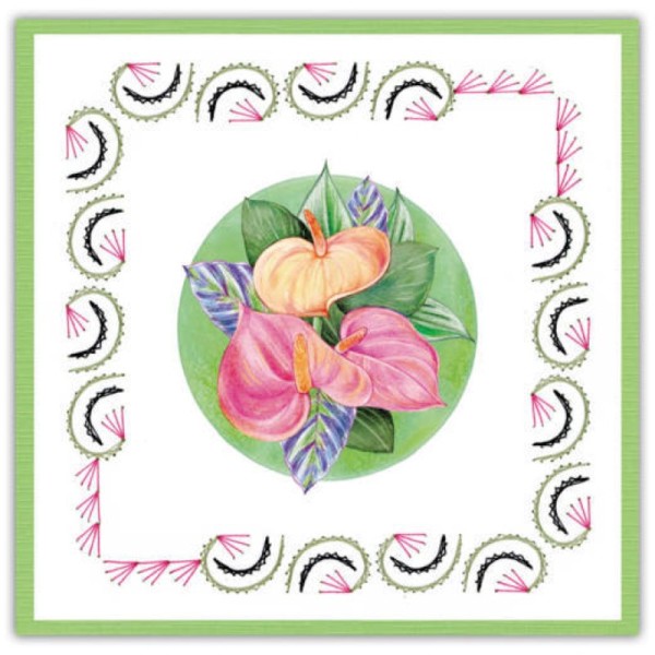 Stitch and do 160 - kit Carte 3D broderie - Fleurs exotiques - Photo n°2