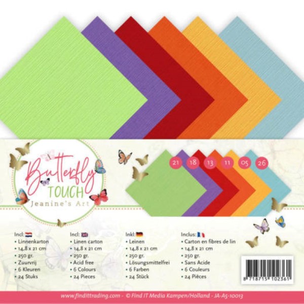 Set 24 feuilles Jeanine's Art - Butterfly Touch A5 14.8 x 21 cm - Photo n°1