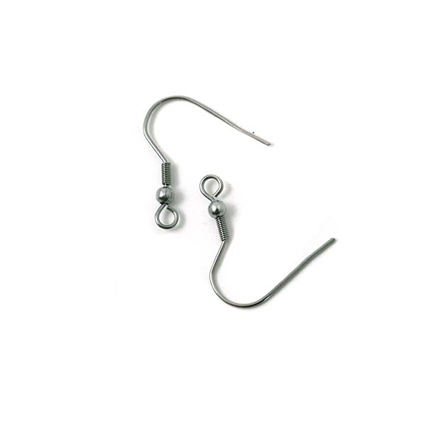 Boucles d'oreilles crochet argenté acier inoxydable x2 - Photo n°1