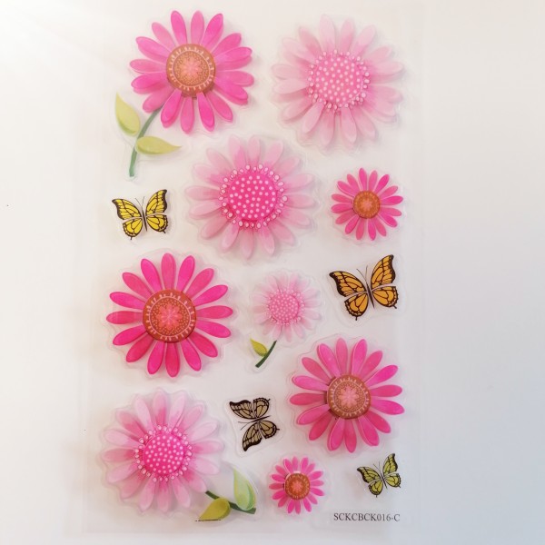 Stickers - fleur rose 3D - Photo n°1