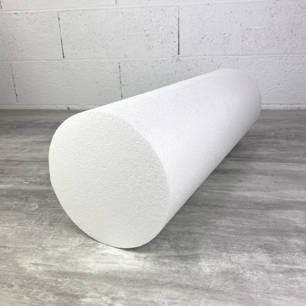 Gros Cylindre diam. 20 cm x Longueur 60 cm, en polystyrène, grande Colonne en Styropor blanc pour pr - Photo n°1