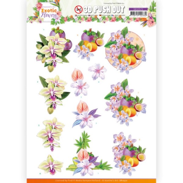 Carte 3D prédéc. - SB10572- Exotic Flowers - Purple Flowers - Photo n°1