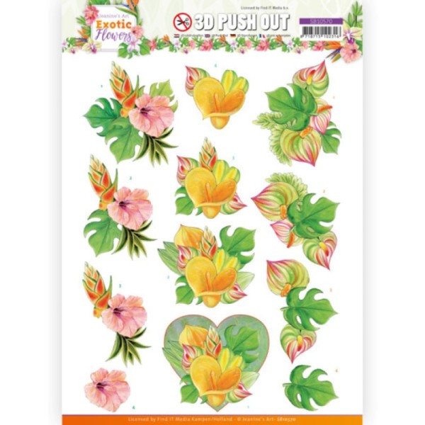 Carte 3D prédéc. - SB10570- Exotic Flowers - Orange Flowers - Photo n°1