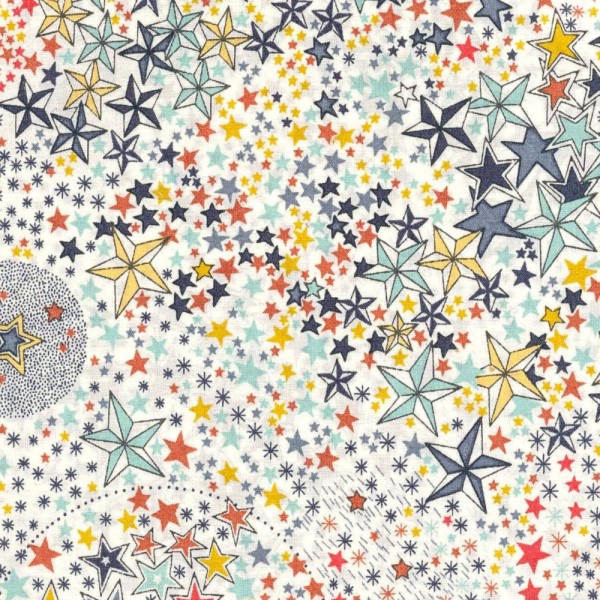 Tissu Liberty of london - ADELAJDA - étoiles multicolore - coton - 10cm / laize - Photo n°1