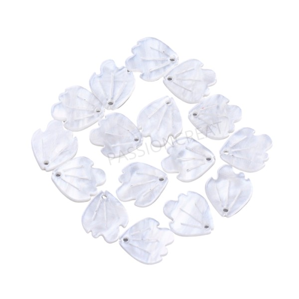 Coquillages Blanc 15x13 mm 10 Breloques - Photo n°1