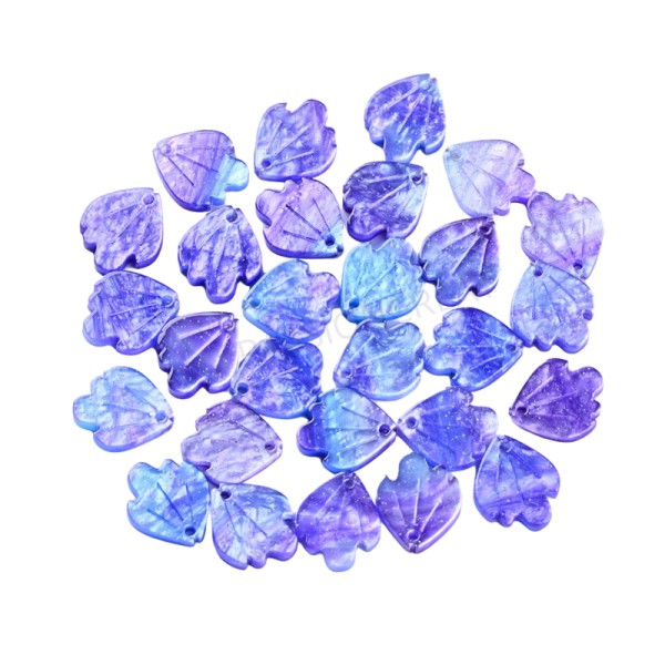 Coquillages Bleu Violet 15x13 mm 10 Breloques - Photo n°1