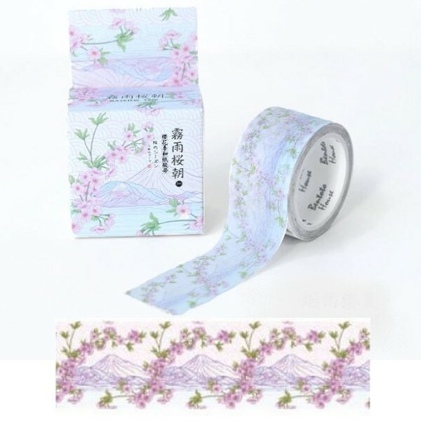 Washi Tape Masking Tape ruban adhésif scrapbooking 3 cm x 8,5 m NATURE FLEUR ROSE - Photo n°1