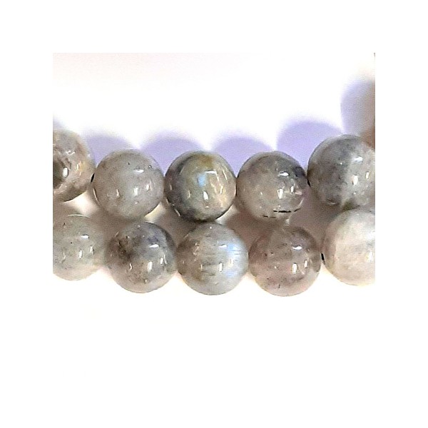 Fil de 44 perles rondes 8mm 8 mm en labradorite (quelques reflets) - Photo n°2