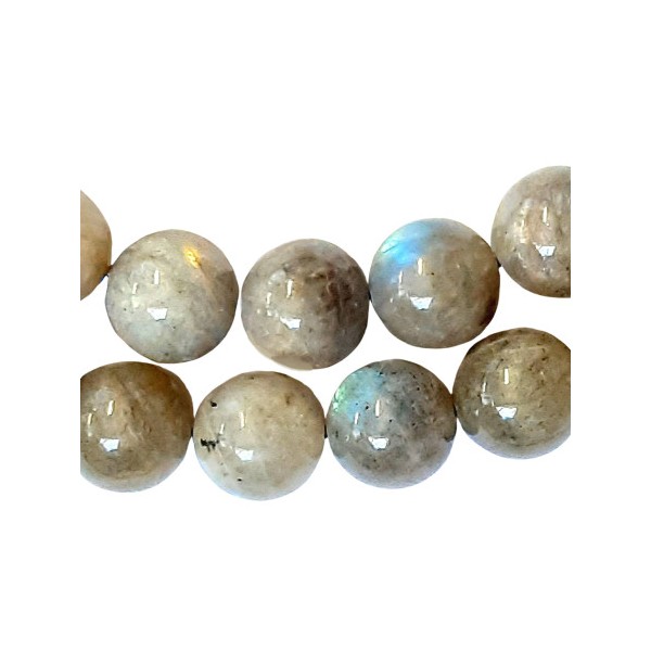 Fil de 44 perles rondes 8mm 8 mm en labradorite (quelques reflets) - Photo n°1