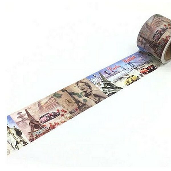 Washi Tape Masking Tape ruban adhésif scrapbooking 3 cm VINTAGE INTERNATIONALE - Photo n°1