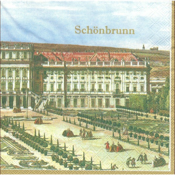 4 Serviettes en papier Château Schönbrunn Vienne Lunch Decoupage Decopatch L-432900 IHR - Photo n°1