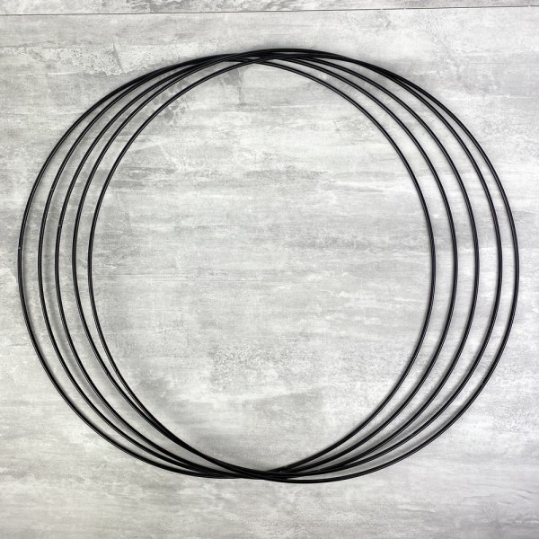 Lot de 5 Cercles métalliques noir, diam. 40 cm pour abat-jour, Anneaux epoxy Attrape rêves - Photo n°1